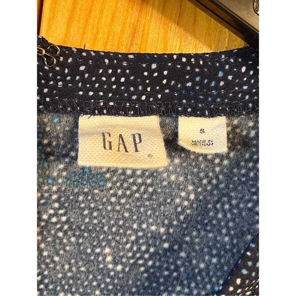 Gap Long Sleeve Dress Size Small Blue Print Long Sleeve Dress (2342) - Picture 3 of 6